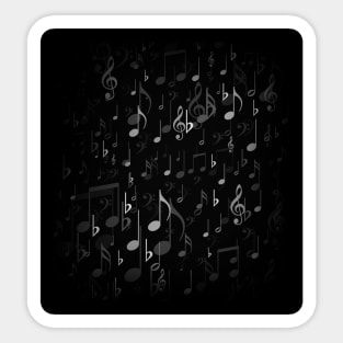 Black and white music notes Sticker